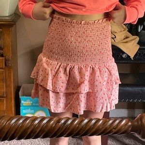 Ditsy Floral Shirred Layered Skirt